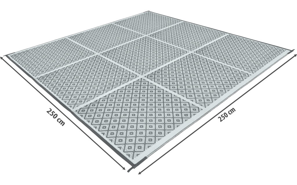 Utendørsmatte Square vendbar 250x250 cm resirkulert polypropylen bakside