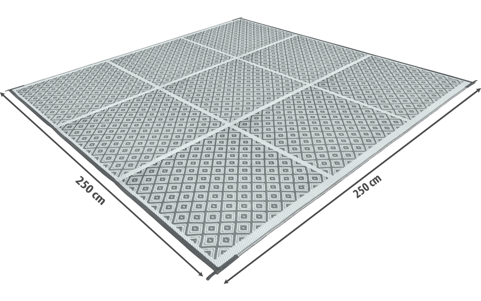 Utendørsmatte Square vendbar 250x250 cm resirkulert polypropylen bakside