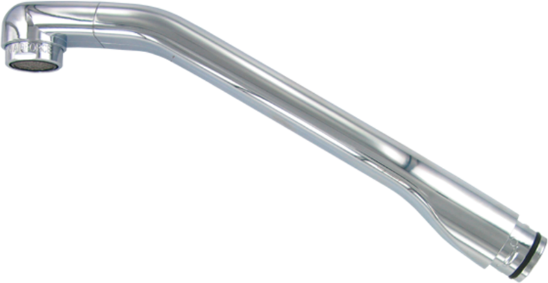 Utløpstut krom 22 cm med stråleregulator - Comet forfra