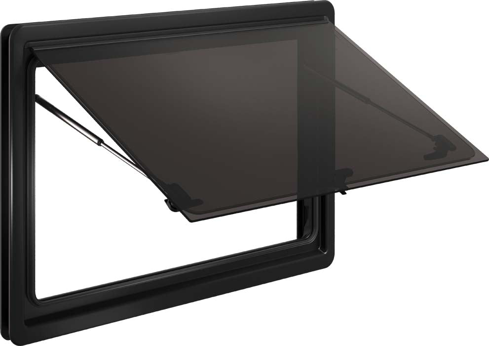 Utstillingsvindu PUR-Win S10 dobbeltglass polyuretanramme svart for camping