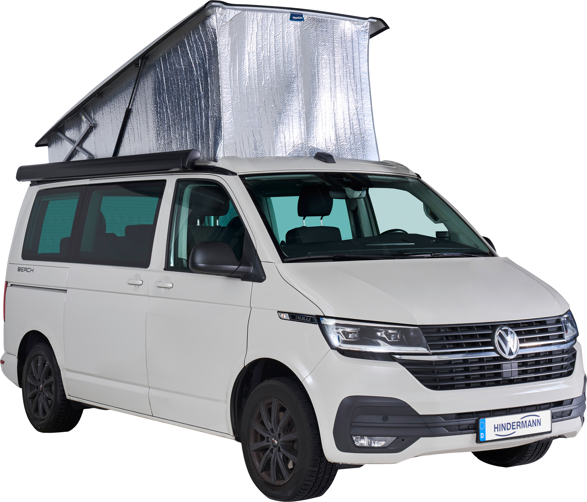 Utvendig isolering for popup-tak VW T5, T6, T6.1 - Hindermann forfra