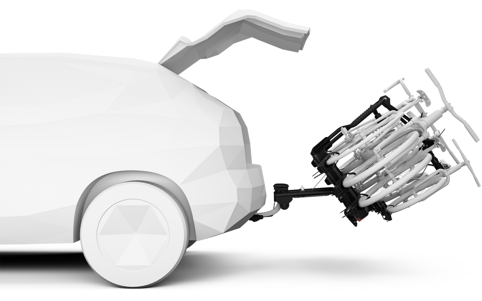 Detalj av Thule EasyFold 3 sykkelstativ med adapter
