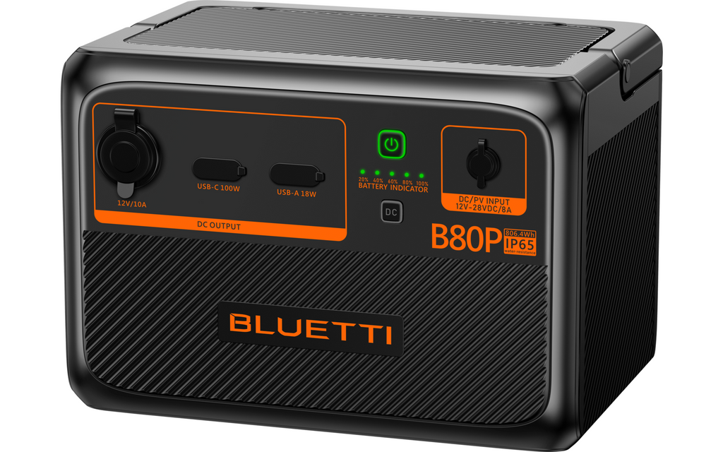 Utvidelsesbatteri B80 for AC60P detalj av porter