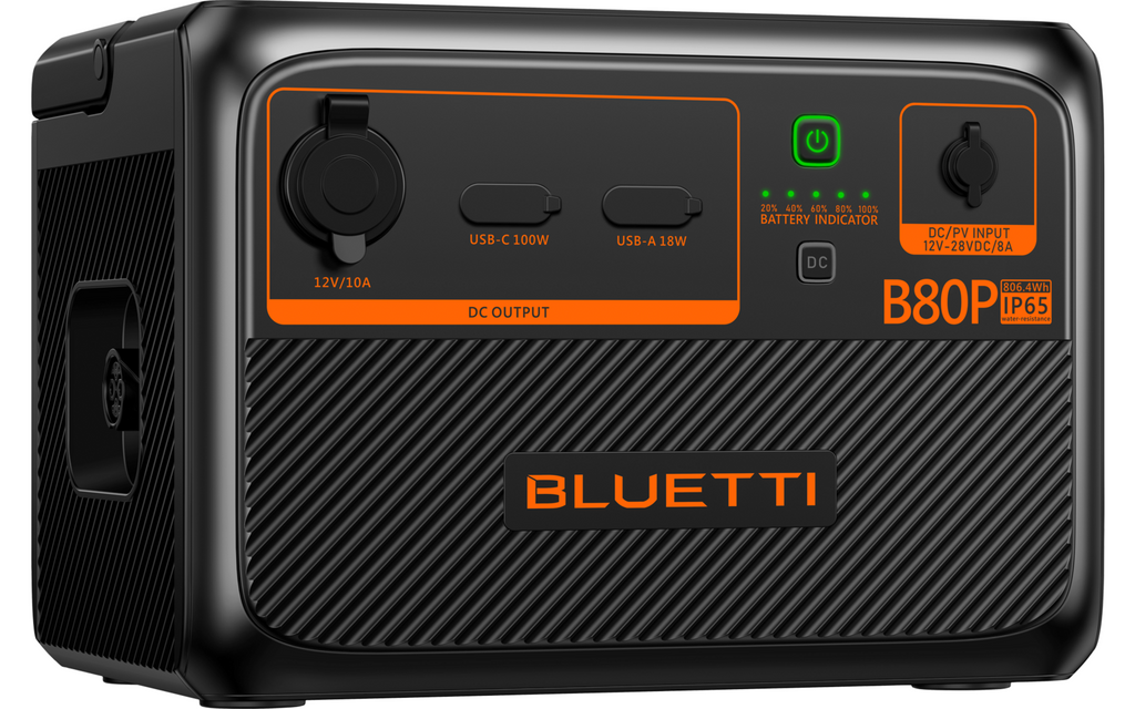 Utvidelsesbatteri B80 for AC60P nærbilde av display