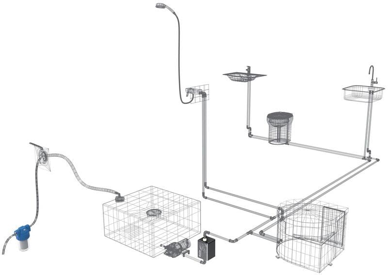 Bakside av UV-C LED vanndesinfeksjonsenhet 12-18 VDC 0,9 kg WM Aquatec