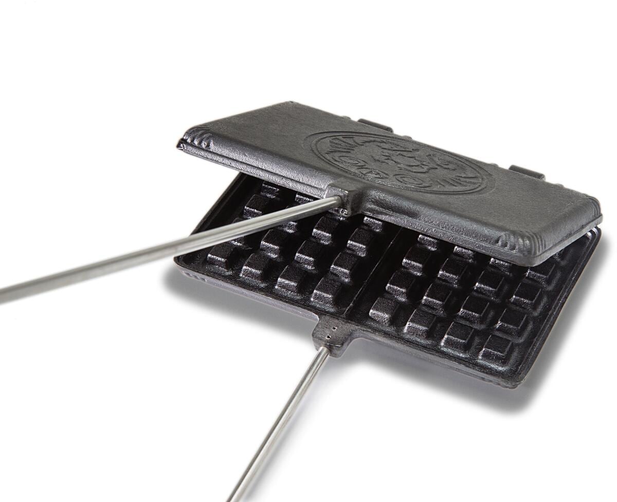 Bakside av Vaffeljern med langt skaft i støpejern 19,4x12,1 cm 2,75 kg - Petromax