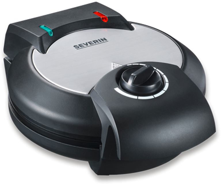 Vaffeljern WA 2103 1300 W med antiklebelag svart - Severin forfra