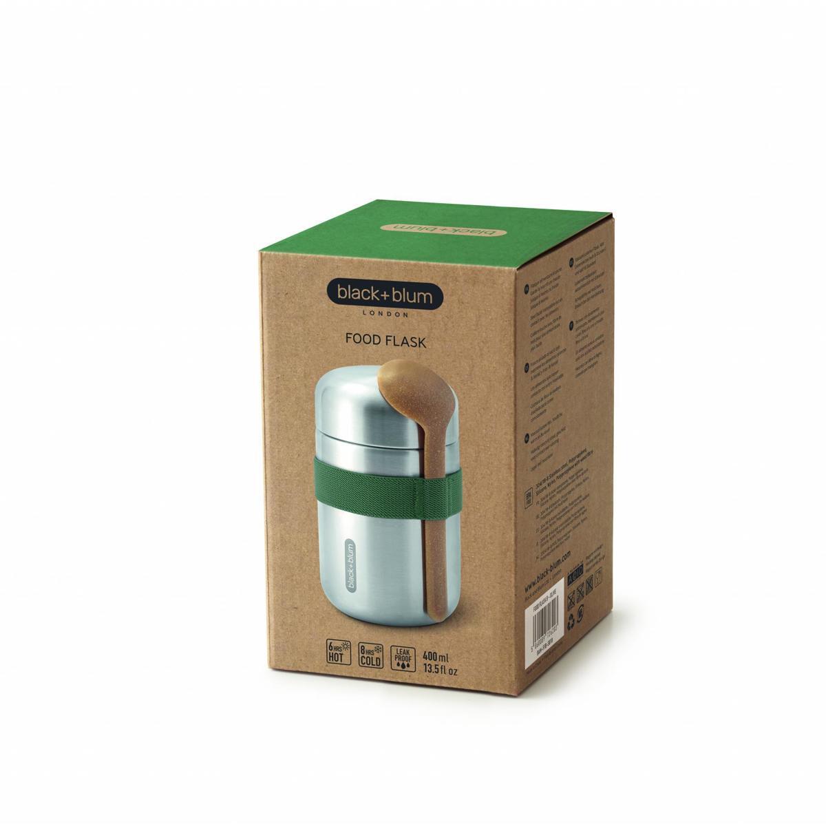 Detalj av vakuumisolert lunsjbeger 400 ml, oliven - black+blum lokk