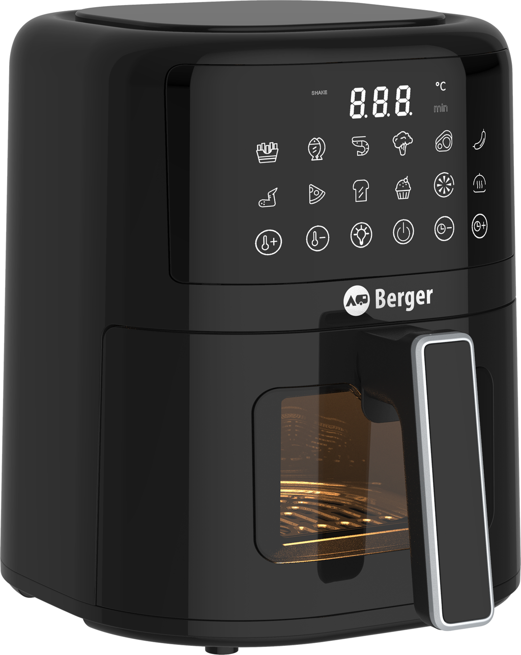 VanFry Airfryer varmluftfrityrkoker 4,5 liter 1400 W forfra