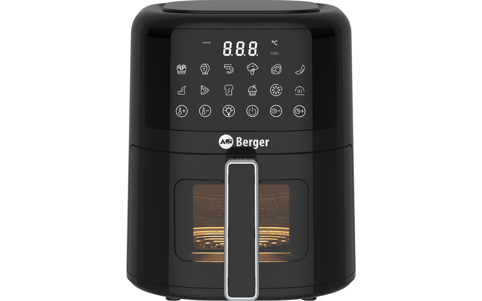 Visning av kontrollpanel på VanFry Airfryer varmluftfrityrkoker 4,5 liter 1400 W