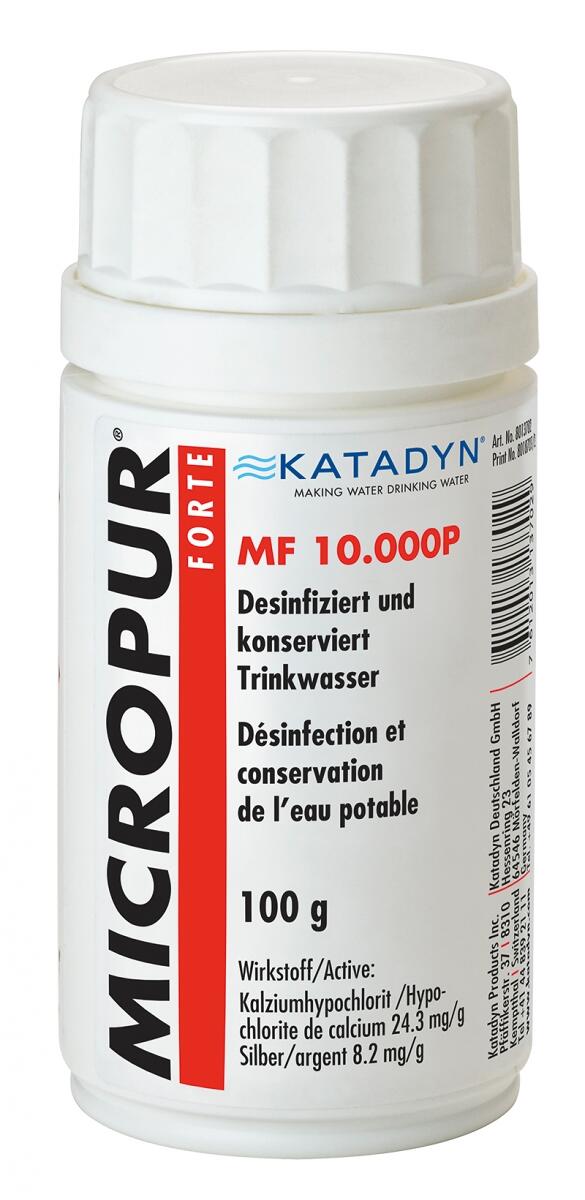 Vanndesinfisering MICROPUR Forte MF 10000P 100 g pulver forfra