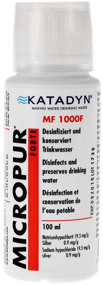 Vanndesinfisering Micropur Forte MF 1000F 100 ml væske forfra