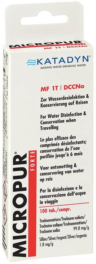 Vanndesinfisering MICROPUR Forte MF1T 100 tabletter forfra