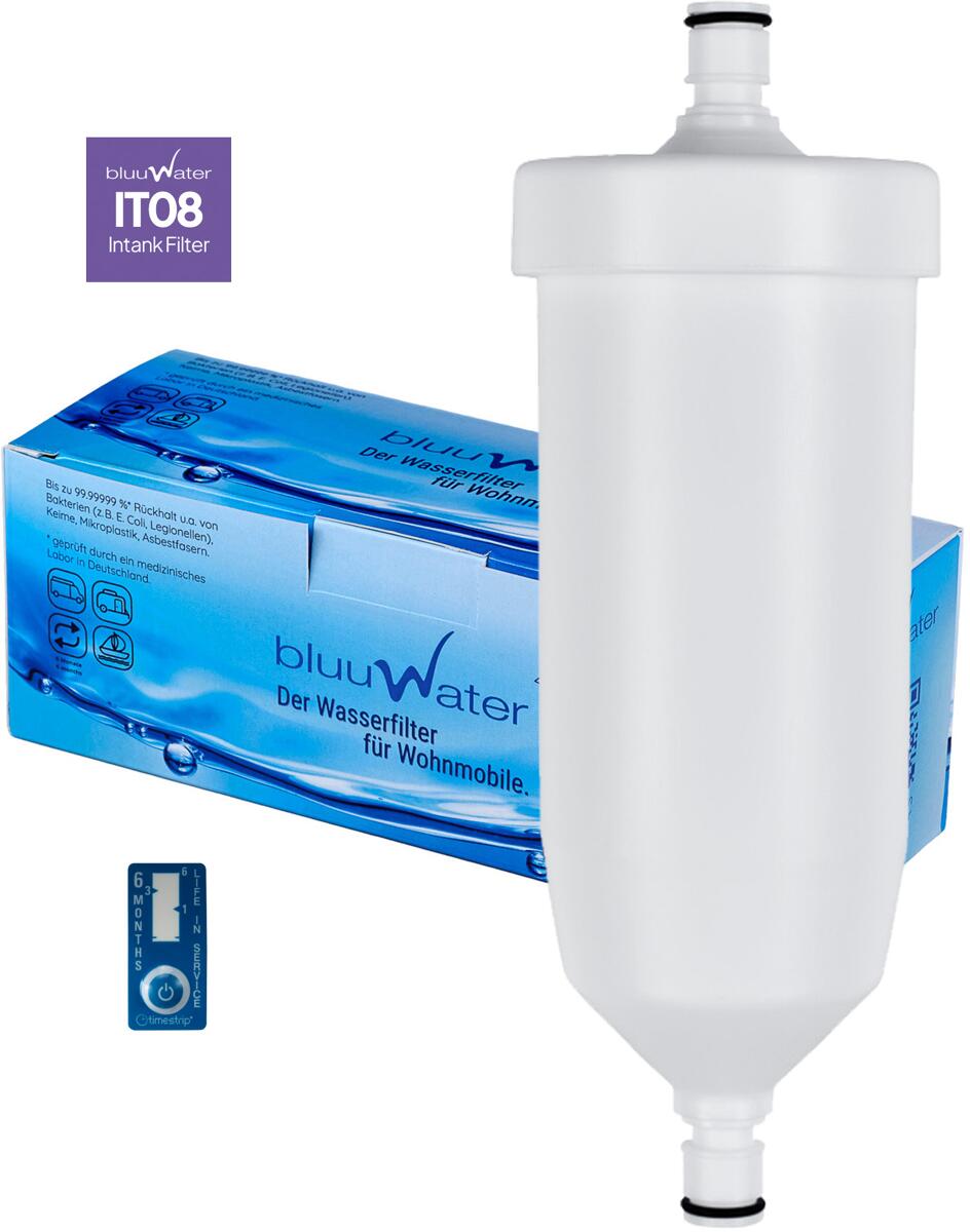 Vannfilter IT08 intank-filter for bobil og campingvogn - bluuWater forfra