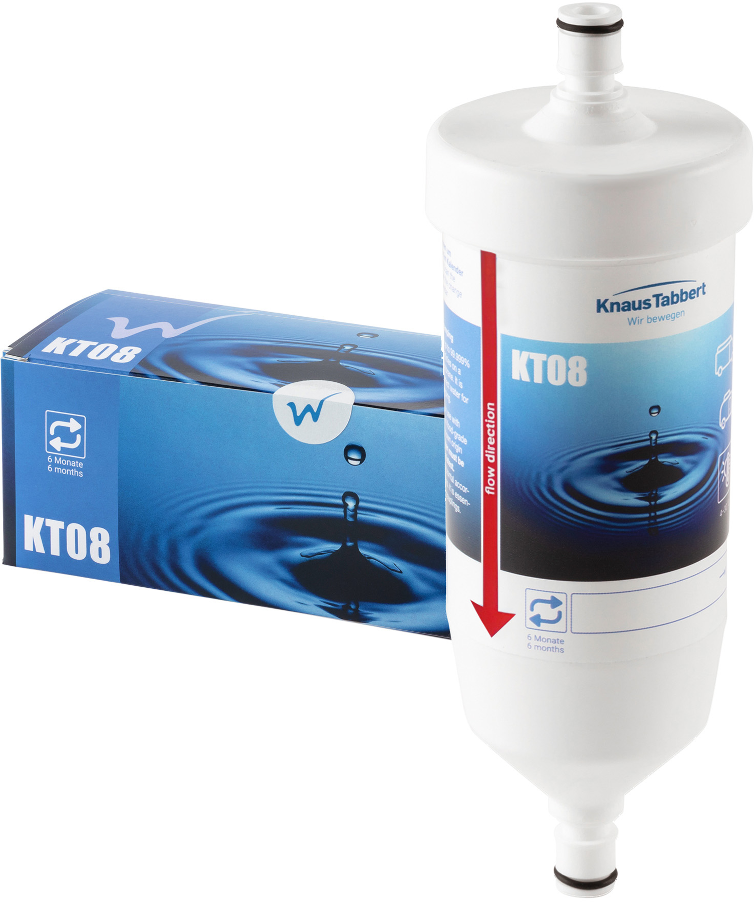 Vannfilter KT08 drikkevann 6000 l for Knaus Weinsberg bluuwater forfra