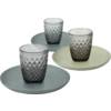Montert Vannglass 350 ml Coralux Forest - Brunner på campingbord