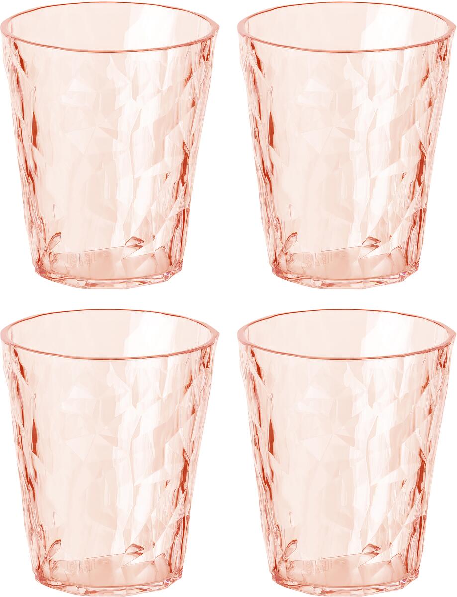 Vannglass Club No.1 250 ml, 4-pakning - Koziol montert på campingbord