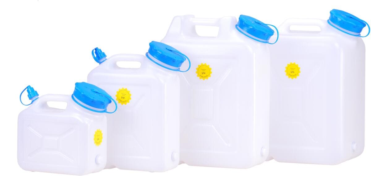 Vannkanne med vid åpning polyetylen for camping Hünersdorff bakside med liten åpning