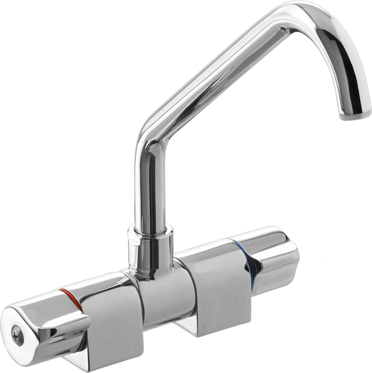 Vannkran Tap AC 537 forkrommet messing maks 1,5 bar fra Dometic fra siden med blank kromfinish