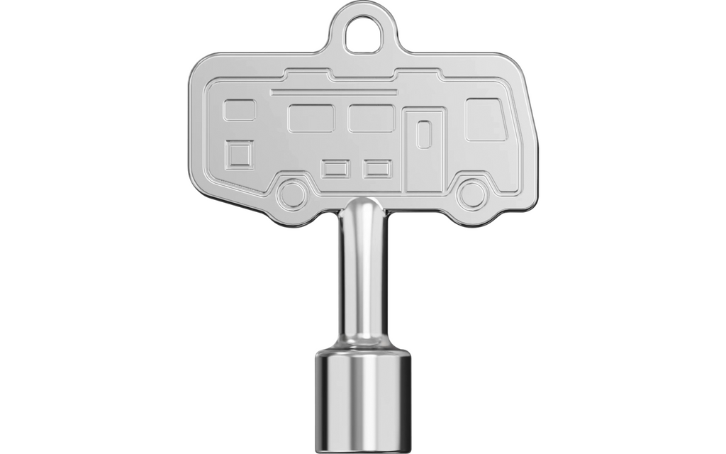 Vannkrannøkkel for campingplasser, sinklegering nærbilde