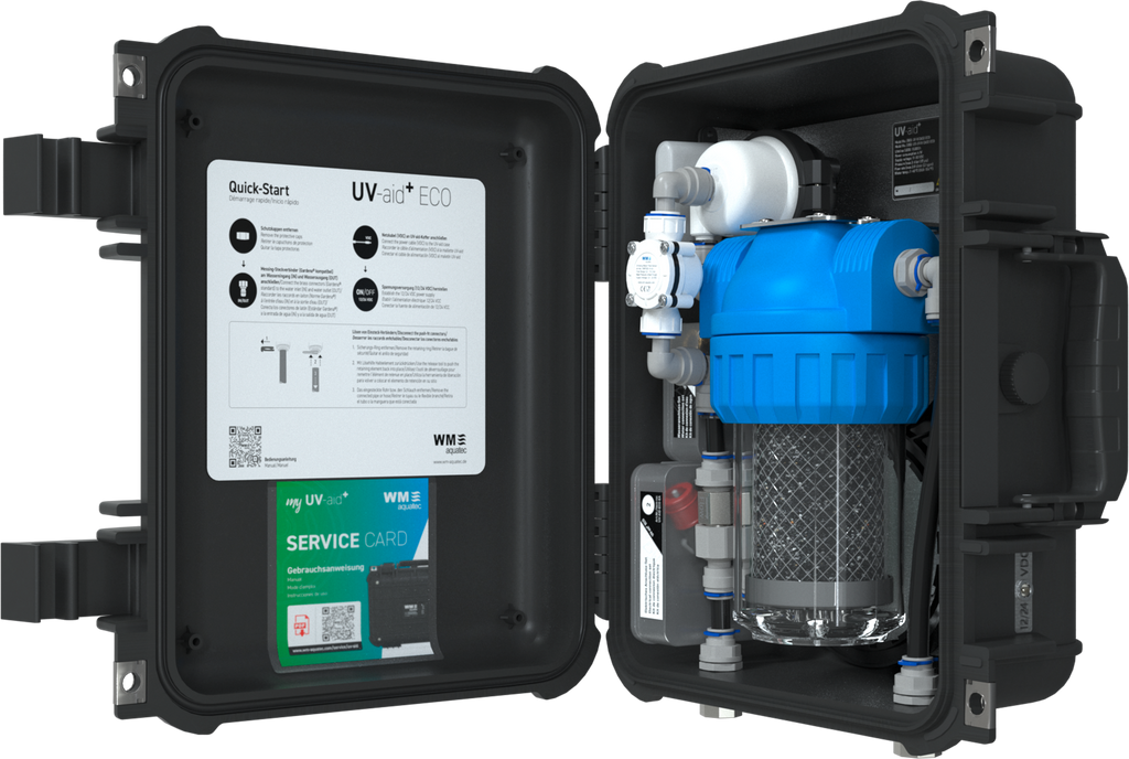 Vannrensing UV-aid+ Eco reisekoffert for bobil og campingvogn forfra