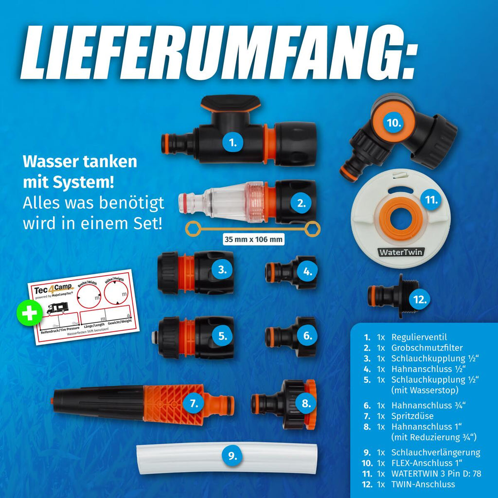 Tilkoblingssett til Vanntankadapter WATERTWIN-FLEX i bruk