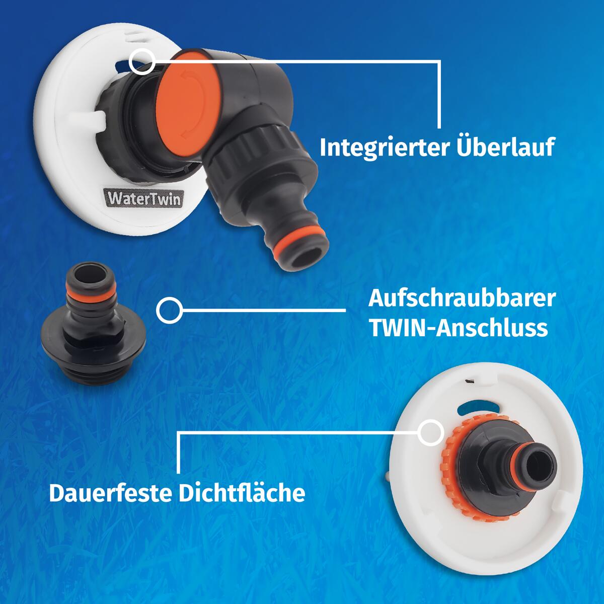 Vanntankadapter WATERTWIN-FLEX enkel montering på tanklokk