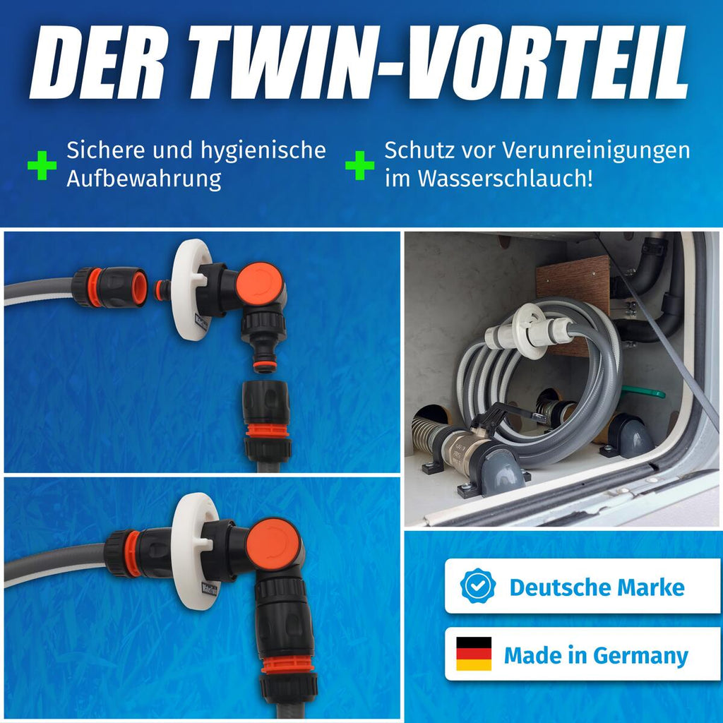 Vanntankadapter WATERTWIN-FLEX med inkludert slangeforlenger