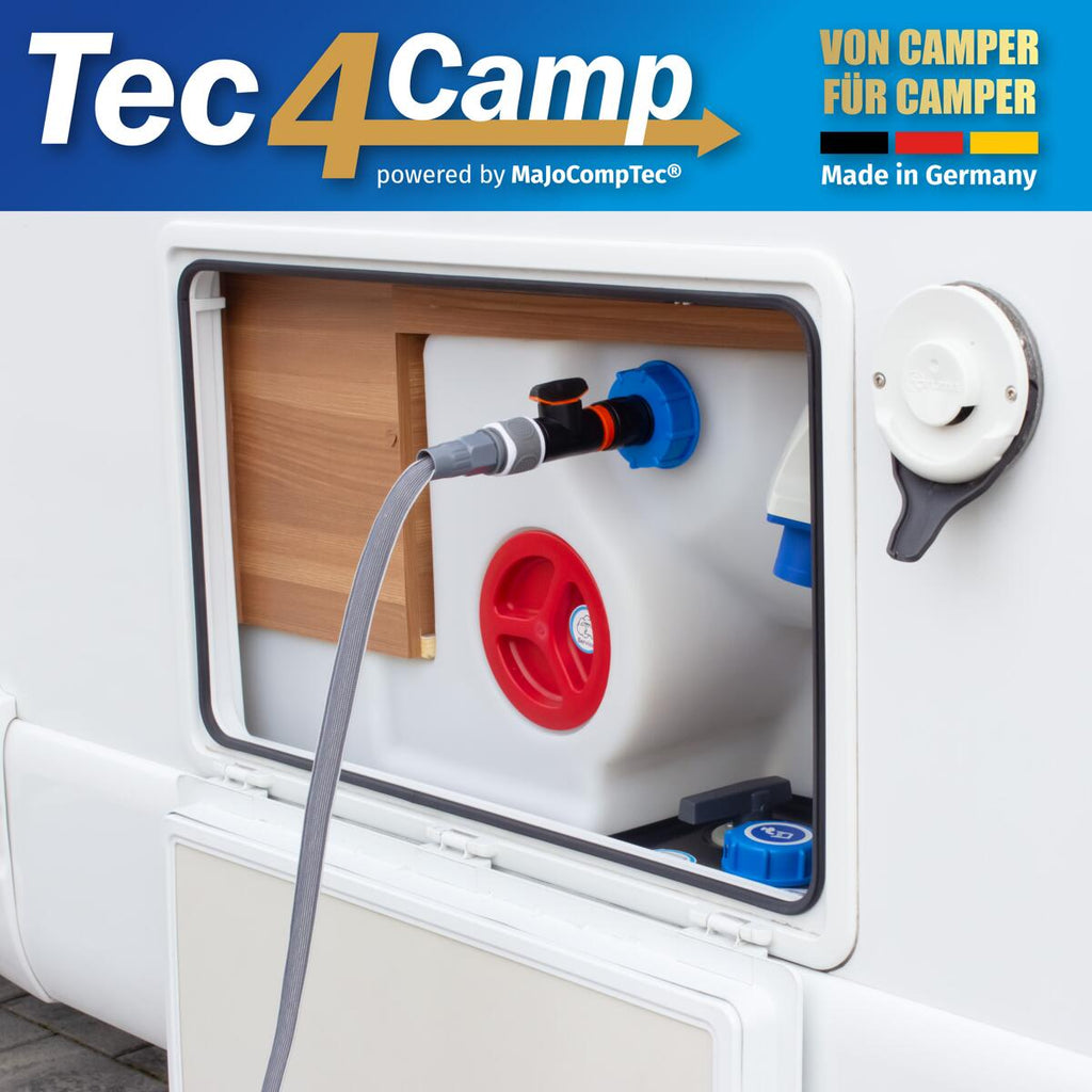 Detalj av ventilstyring på Vanntankadapter WATERTWIN for tanklokk IG60 grovgjenge blå