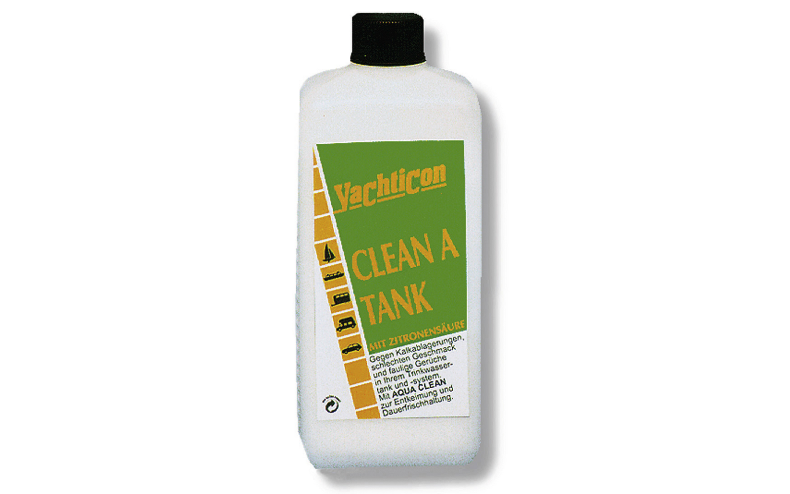 Detalj av Vanntankrens Clean A Tank 500 ml etikett