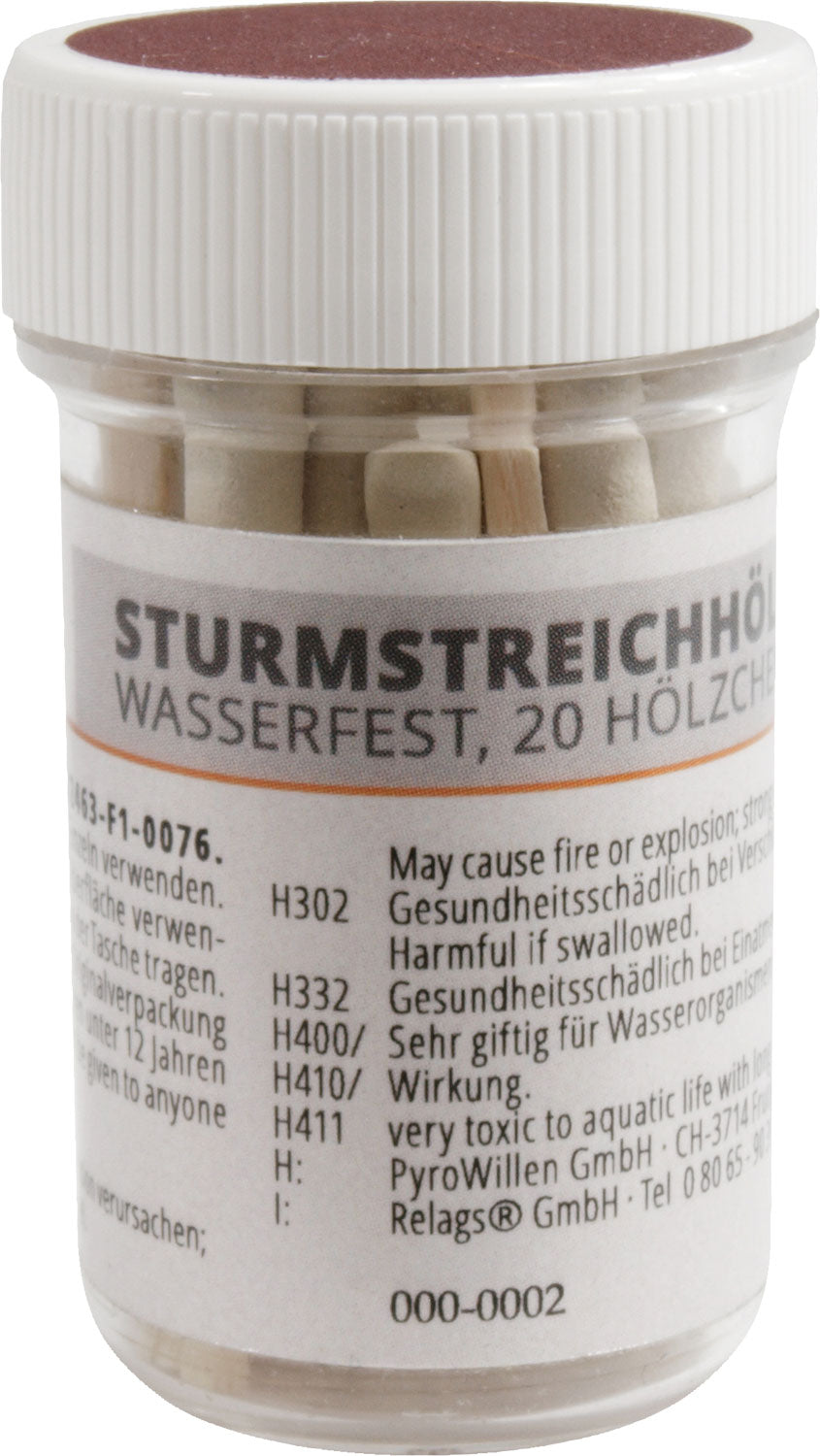 Vanntette stormfyrstikker i boks 20 stk 15 g fra Origin Outdoors