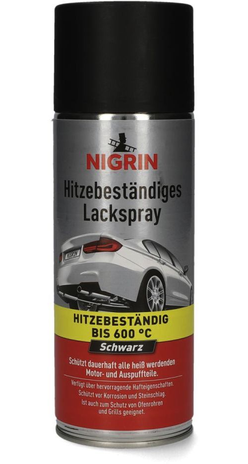 Varmebestandig lakkspray svart 400 ml opptil 600 °C Nigrin sprayboks