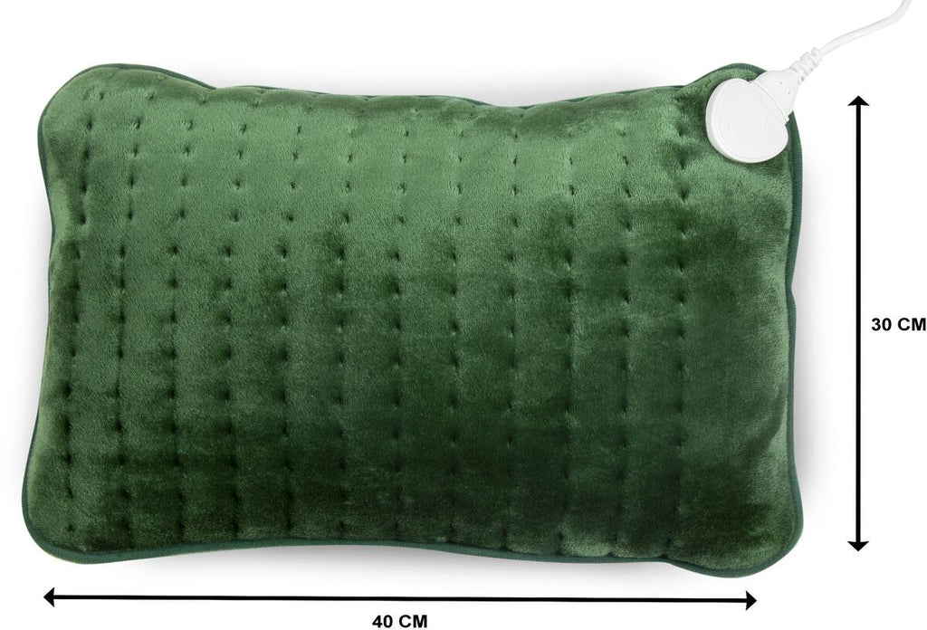 Nærbilde av stoff på varmepute 100W med 3 varmetrinn 30x40 cm, grønn - DOMO