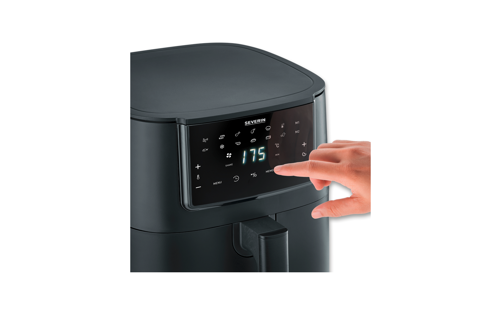 Detalj av LCD-touch-display på Varmluftfrityrkoker FR 2462