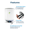 Bakside av Varmtvannsbereder hybrid 30 l 550W solcelle/230V - Fothermo
