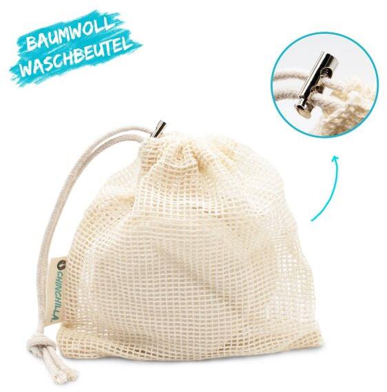 Vaskbare sminkefjernerpads 10 stk bomull og cellulose - Chinchilla detalj