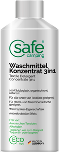 Vaskemiddel konsentrat 3in1 tensid-fritt 500 ml SAFE CAMPING forfra