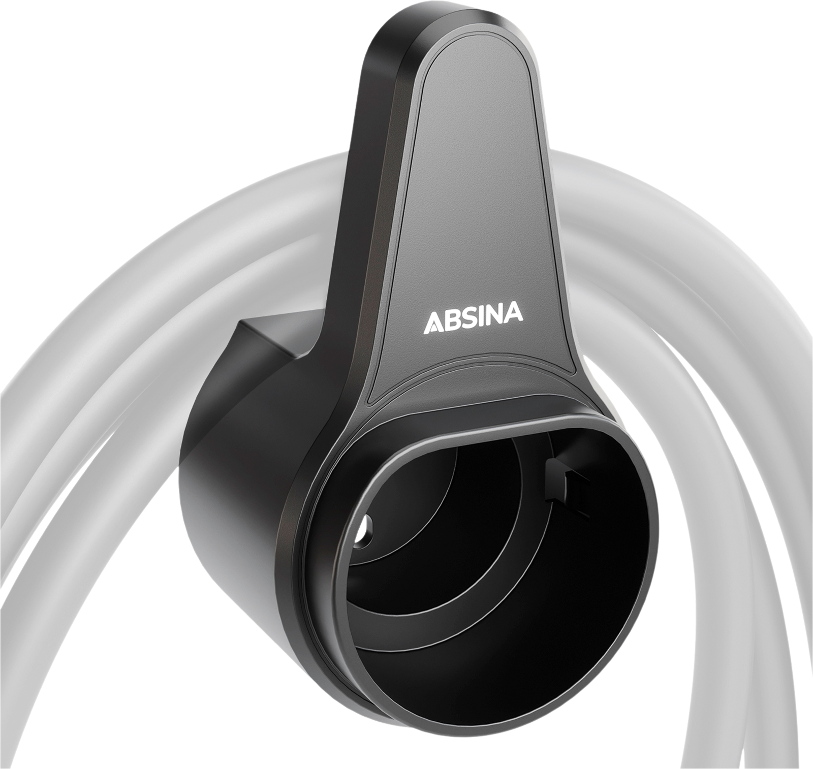 Veggfeste for Type 2-ladekabel elbil opptil 10 meter - Absina forfra