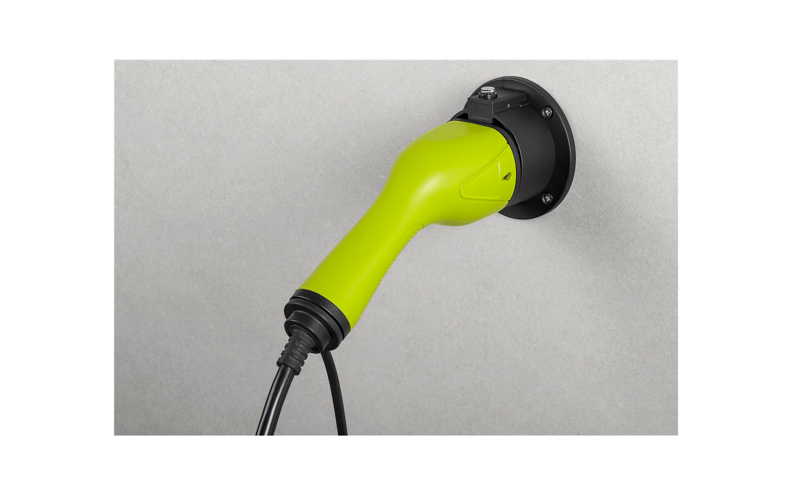 Detalj av Veggfeste for Type 2-ladekabel elbil svart Goobay