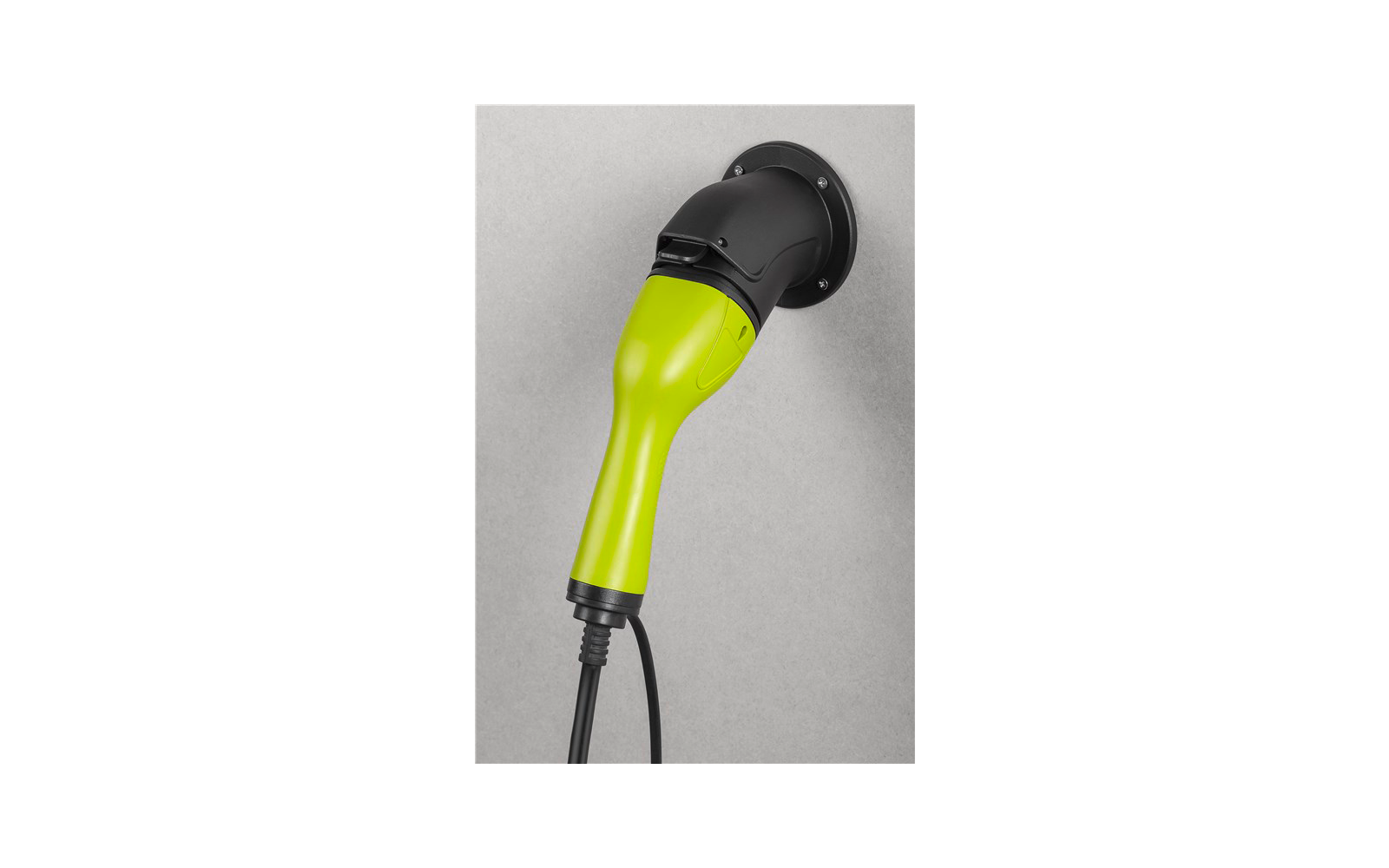Veggfeste vinklet for Type 2-ladekabel elbil svart - Goobay