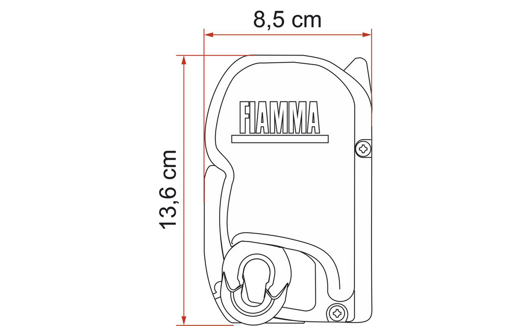 Veggmarkise F45s 300 cm for VW T5/T6 justerbare støtteben