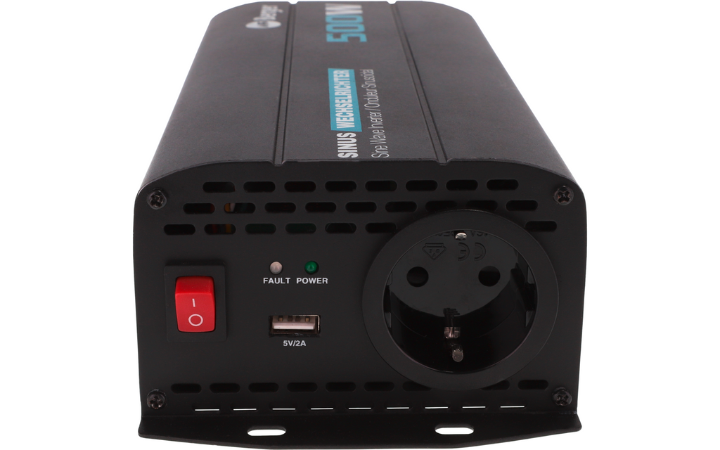 Bakside av Vekselretter BRSW ren sinus 500W 12V til 230V