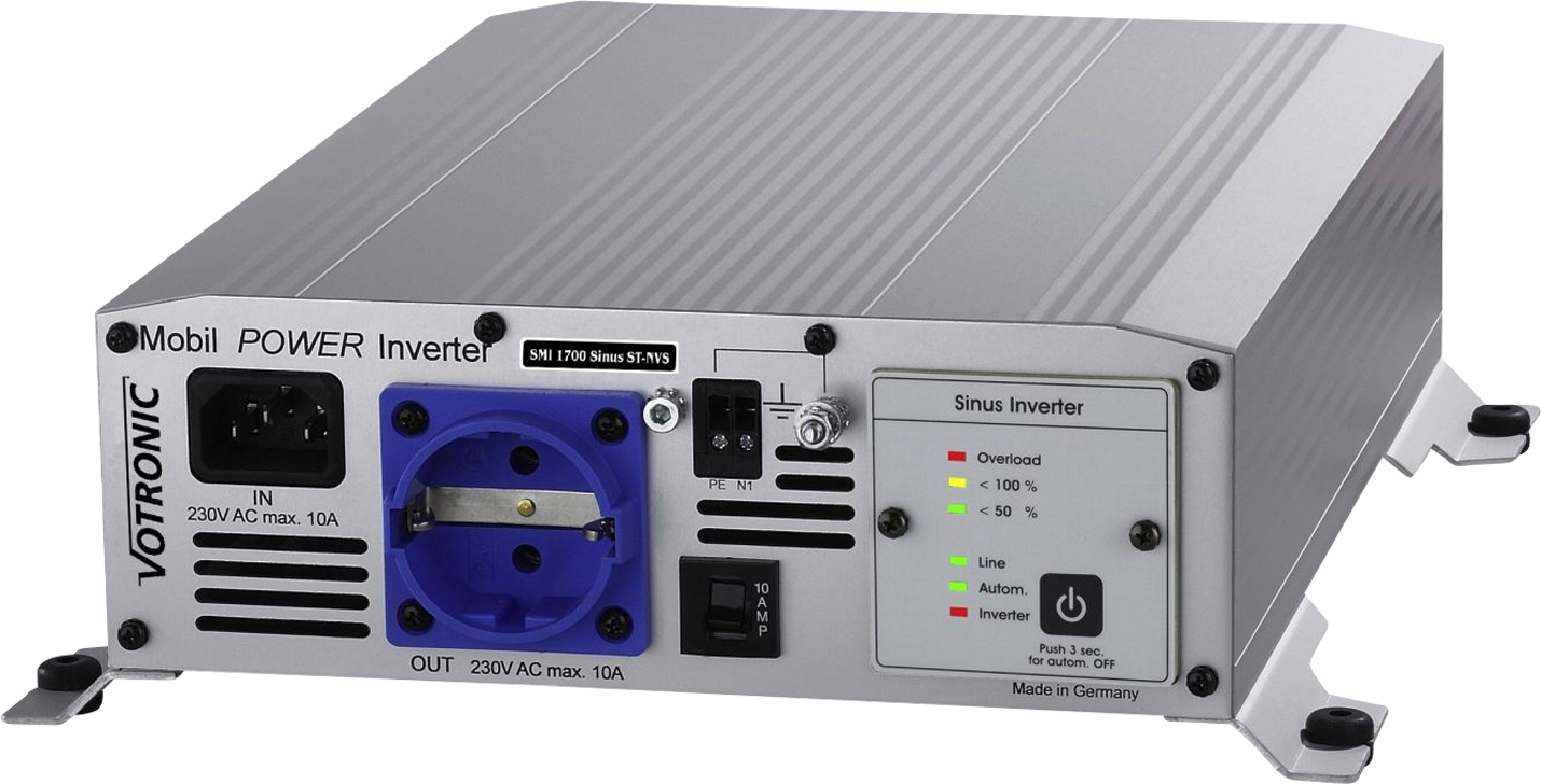 Vekselretter MobilPOWER SMI 1700 ren sinus 12V/230V 3000W maks front