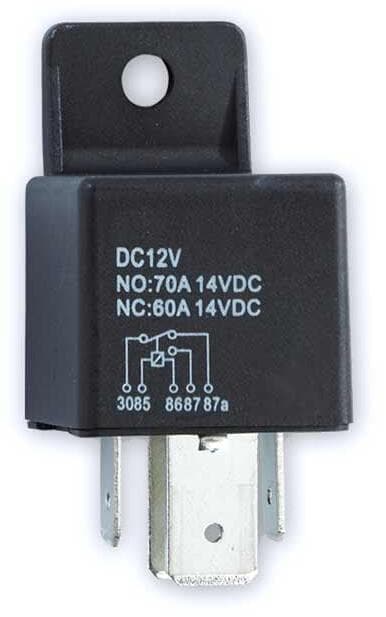 Vekslerele 12V 60A for batterilader-tilkobling fra Votronic sett forfra