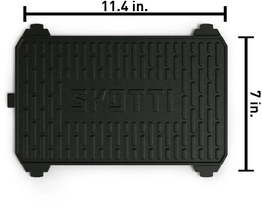 Detalj av vendbar grillplate Kast i støpejern 29x18 cm for grill