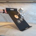 Vendbart metallbrett Flip for magnetservise forfra