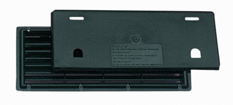 ventilasjonsgitter med myggnett og vinterdeksel 375x150 mm svart mpk forfra