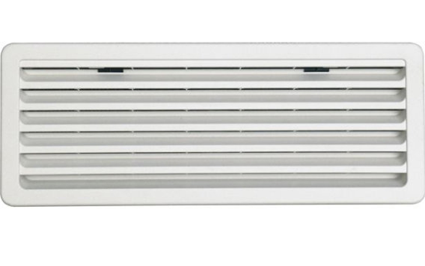 Ventilasjonsrist for kjøleskap 168 x 483 mm lysegrå fra Thetford, forfra