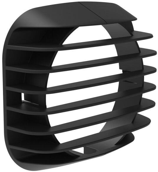 Ventilasjonsrist for Eezy elektrisk varmeovn svart side