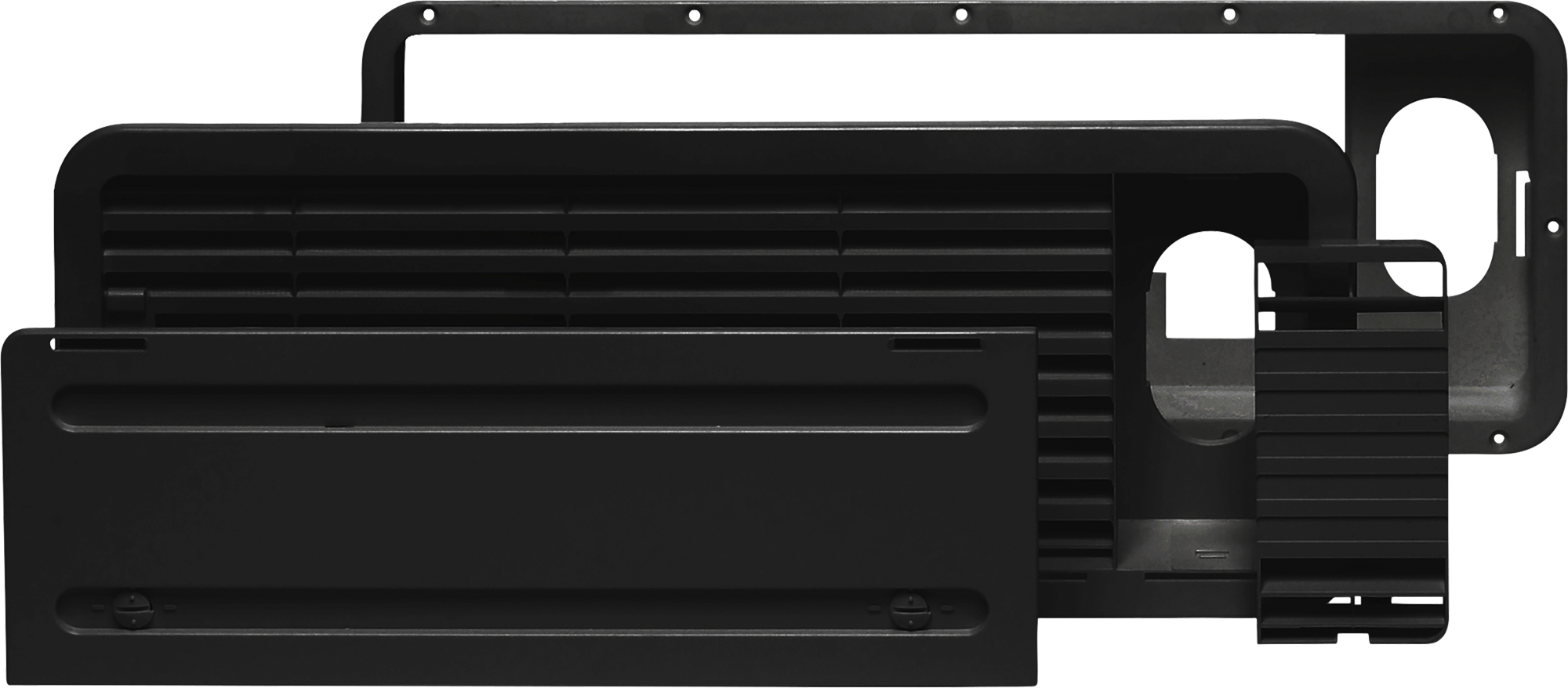 Ventilasjonsrist LS 100 øvre svart enkeltdør - Dometic front